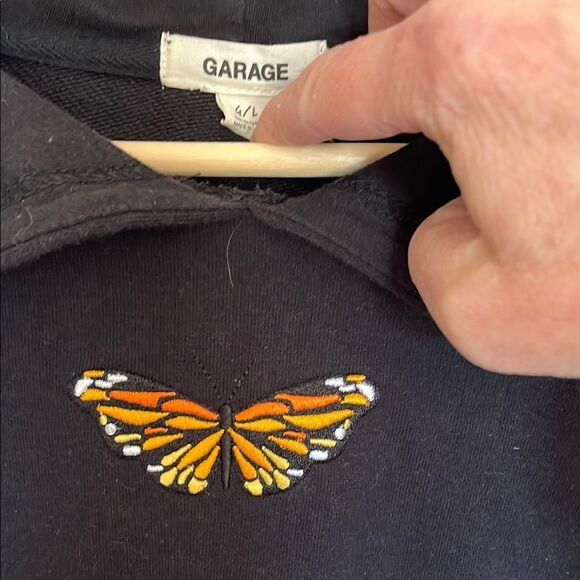 Garage Butterfly Crop Hoodie - Picture 2 of 5